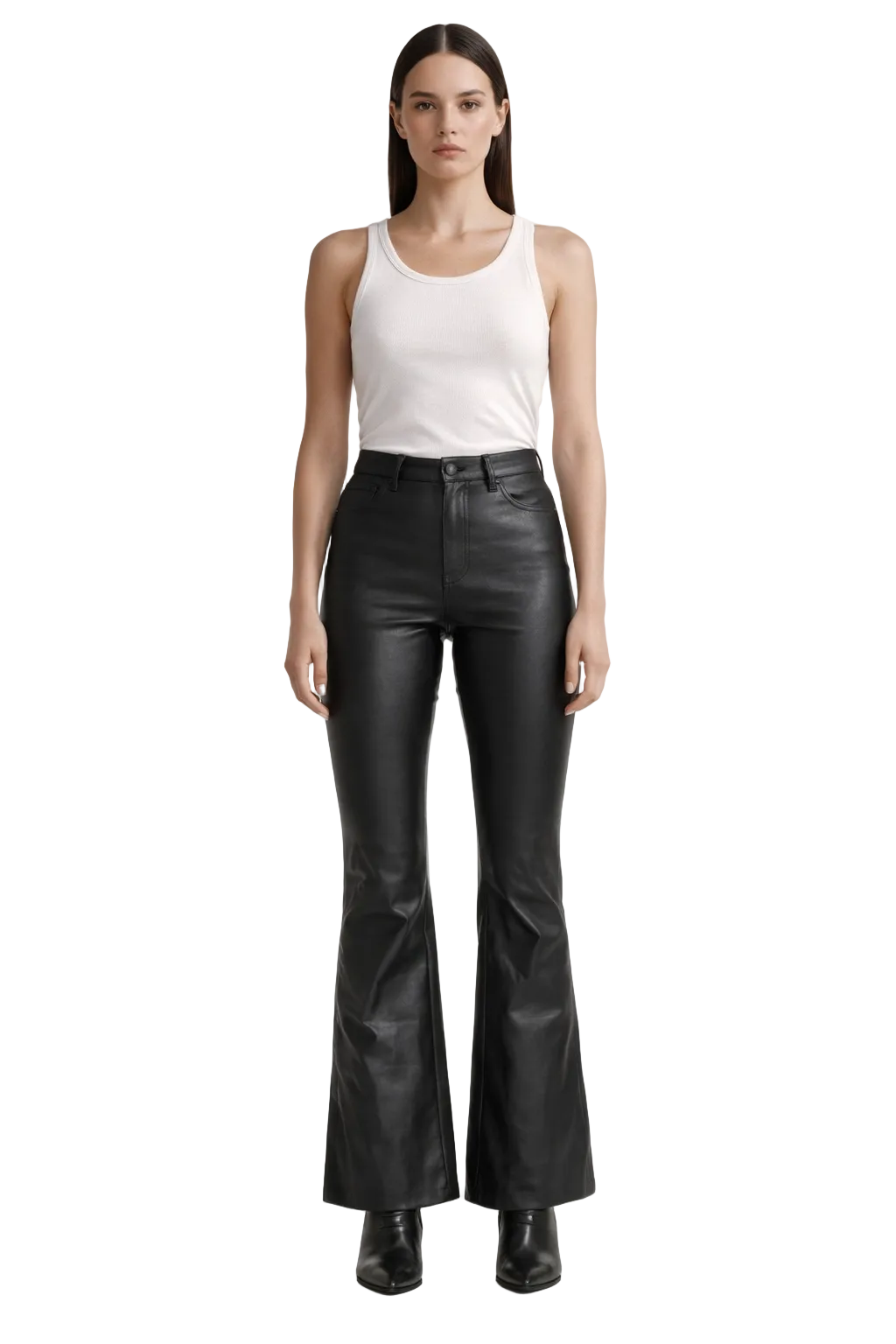 Black High-Waist Flared Trousers